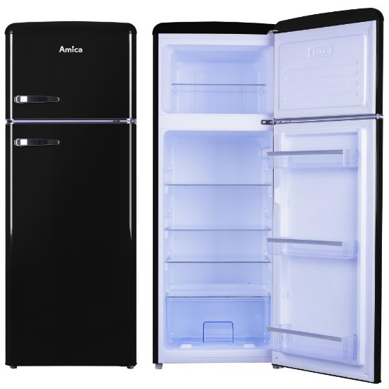 Hladnjak AMICA KGC15634S, kombinirani, 144 cm, 162/44 l, AutoDefrost, energetski razred E, crni