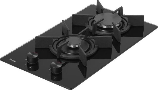 Ugradbena ploča AMICA DDPS 3201 LZBG, plinska, 30 cm, domino, 2 plamenika, staklokeramika, crna