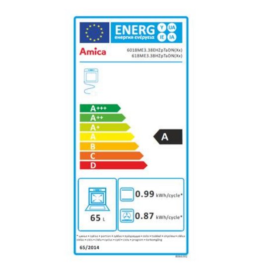 Kombinirani štednjak AMICA 618ME3.38HZpTaDN(Xx), 60 cm, kombinirani 3+1, električna pećnica, energetski razred A, inox