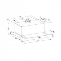 Teleskopska kuhinjska napa AMICA OTP6641BG, 60 cm, 389 m3/h, energetski razred D, crna