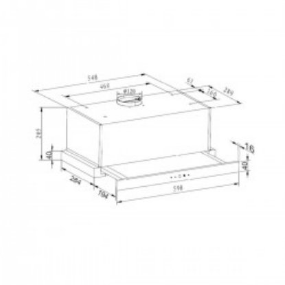 Teleskopska kuhinjska napa AMICA OTP6641BG, 60 cm, 389 m3/h, energetski razred D, crna