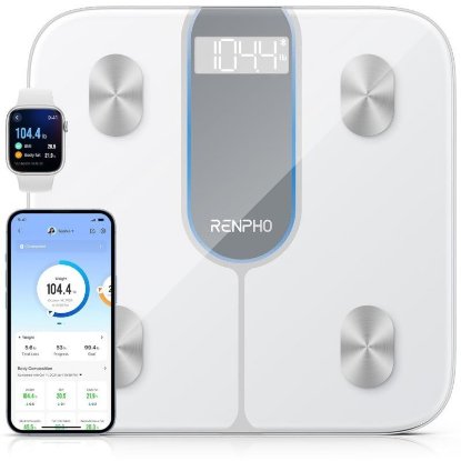 Pametna vaga RENPHO Elis 1C, BT, mjeri težinu, indeks tjelesne mase, masno tkivo, mišićnu masu, crna