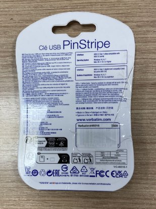 OPEN BOX - Memorija USB 3.2 FLASH DRIVE, 16 GB, VERBATIM, PinStripe, crni