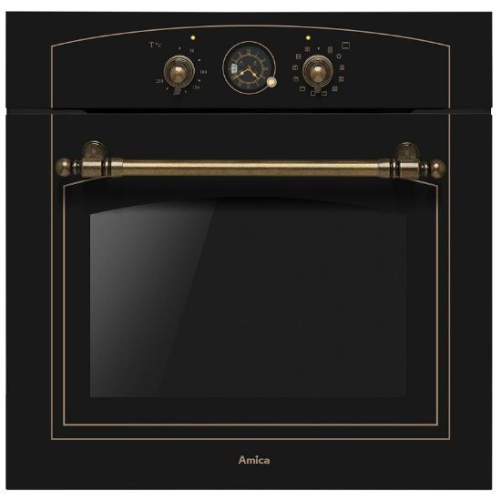 Ugradbena pećnica AMICA TR110TB, retro, 65 l, energetski razred A, crna