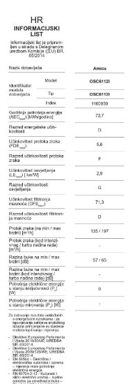 Klasična kuhinjska napa AMICA OSC6112I, 60 cm, 178 m3/h, energetski razred C, inox