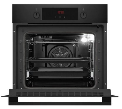 Ugradbena pećnica AMICA ED3759B, FINE DESIGN, piroliza, 65 l, energetski razred A+, crna