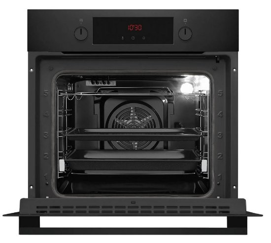 Ugradbena pećnica AMICA ED3759B, FINE DESIGN, piroliza, 65 l, energetski razred A+, crna