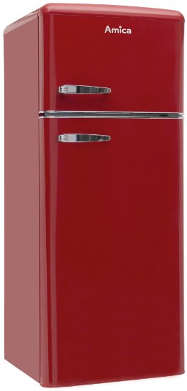 Hladnjak AMICA KGC15630R, kombinirani, 144 cm, 162/44 l, AutoDefrost, energetski razred E, crveni