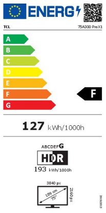 QLED TV 75" TCL NXTVISION 75A300 PRO, Google TV, 4K UHD, DVB-T2/C/S2, HDMI, Wi-Fi, USB, BT, energetski razred F
