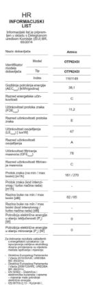 Teleskopska kuhinjska napa AMICA OTP6243I, 60 cm, 270 m3/h, energetski razred C, inox
