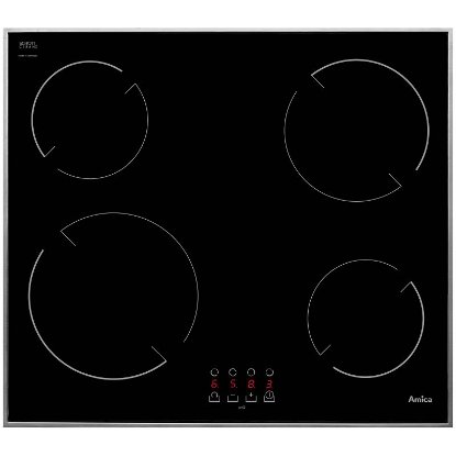 Ugradbena ploča AMICA VH6040, struja, 60 cm, 4 zone, staklokeramika, crna