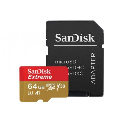 Memorijska kartica SANDISK, Micro SDXC Extreme Plus, 64 GB, SDSQXBU-064G-GN6MA, class 10, V30 UHS-I, 170MB/s + SD Adapter