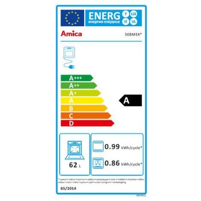 Kombinirani štednjak AMICA 58ME4.38HZpMs(W), 50 cm, 3+1, 62 l, Energetskia klasa A, bijeli