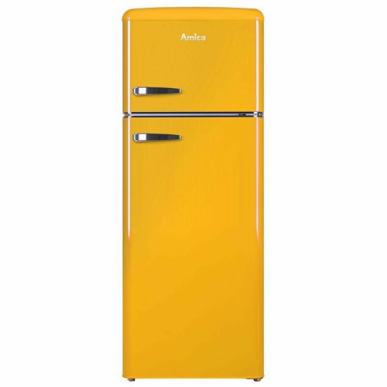 Hladnjak AMICA KGC15633Y, Retro, 144 cm, 162/44 l, energetski razred E, žuti