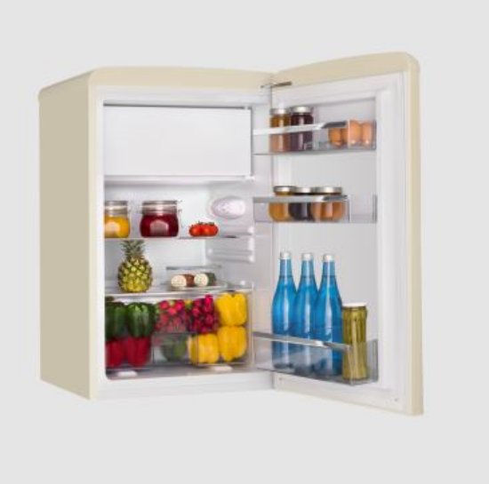 Hladnjak AMICA KS15615B, Retro, 86 cm, 95/13 l, energetski razred E, bež