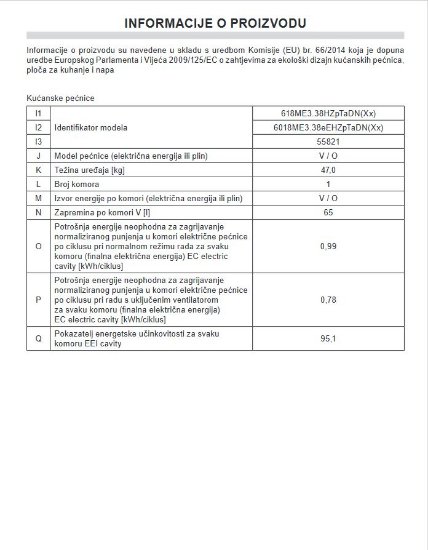 Ugradbena pećnica AMICA TR110TB, retro, 65 l, energetski razred A, crna