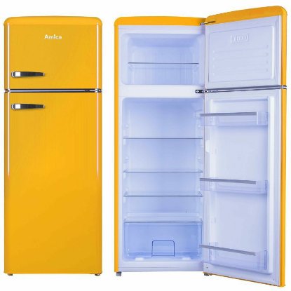 Hladnjak AMICA KGC15633Y, Retro, 144 cm, 162/44 l, energetski razred E, žuti
