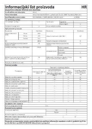 Hladnjak za vino AMICA WCF1K30B20.1, 20 boca, 82 cm, 57 l, energetski razred G, crni