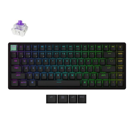 Tipkovnica KEYCHRON K2 HE Standard Edition, RGB, Gateron 2.0 magnetic switch, US Layout, bežična, crna