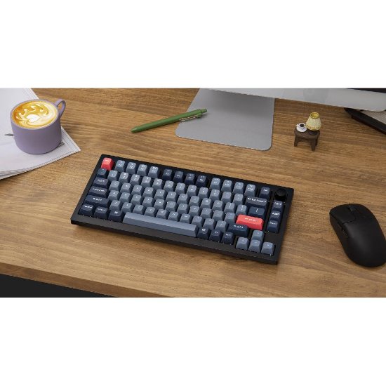 Tipkovnica KEYCHRON V1 Max, RGB, mehanička, Gateron Jupiter Red Switch, UK Layout, bežična, crna