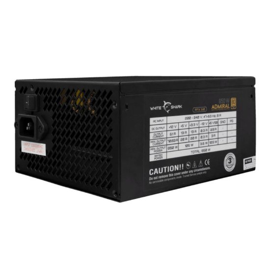 Napajanje 850W, WHITE SHARK Admiral, 140mm vent., 80+ Gold, modular