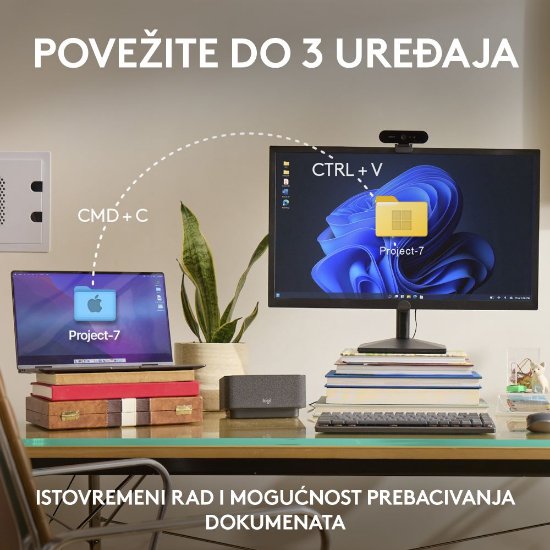 Miš LOGITECH MX Anywhere 3S, laserski, bežični, BT, pale gray