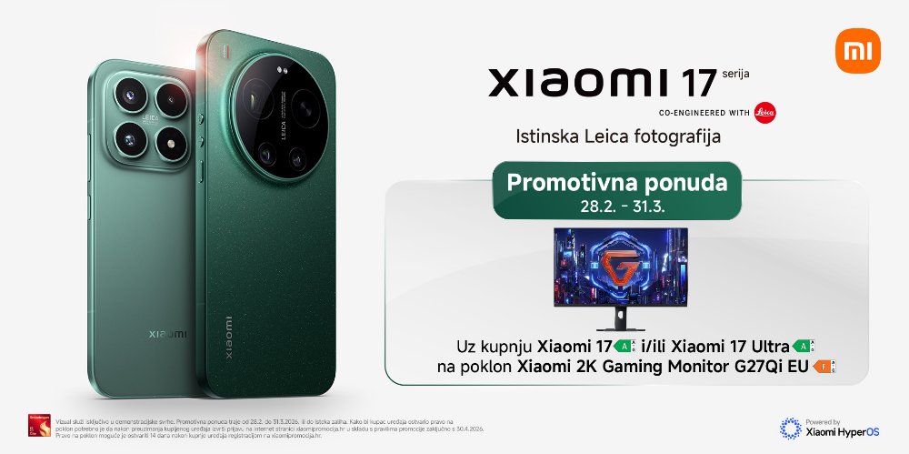 Prikažite detalje za Uz novi Xiaomi 17 ili 17 Ultra, poklon stiže na tvoju adresu!
