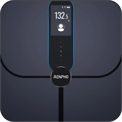 Pametna vaga RENPHO Elis Nova WiFi, mjeri težinu, indeks tjelesne mase, masno tkivo, mišićnu masu, crna