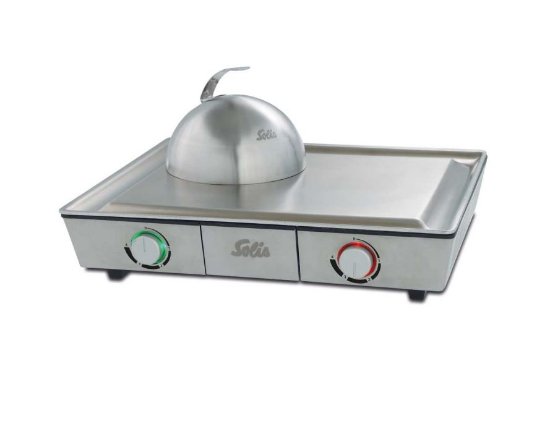 Roštilj električni SOLIS SOL 97928, 2x1000 W, 49x39 cm, inox