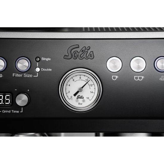 Aparat za kavu SOLIS Solis Grind & Infuse Perfetta 1019 - RVS Black, espresso aparat, 1640 W, 16 bara, 2,6 l, crni