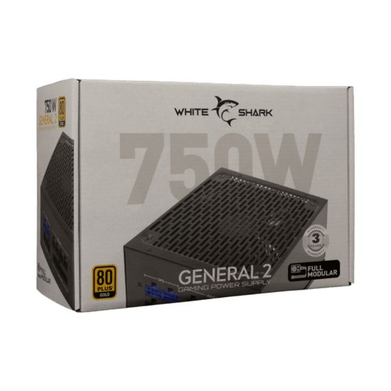 Napajanje 750W, WHITE SHARK General-2, 140mm vent., 80+ Gold, modular