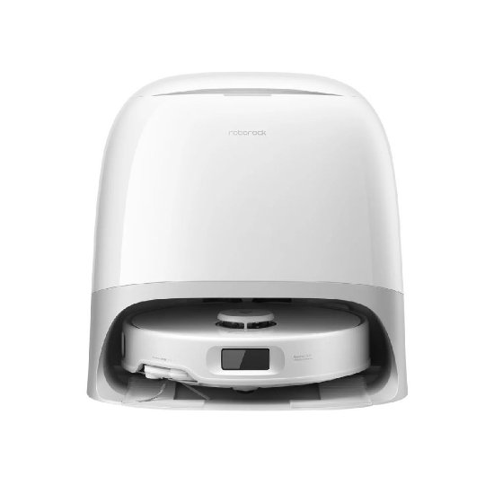 Robotski usisavač ROBOROCK Q Revo Curv 5a1, stanica za samopražnjenje, bijeli