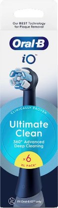 Zamjenske glave četkice za zube ORAL-B iO Ultimate Clean Black, 6 kom, crna