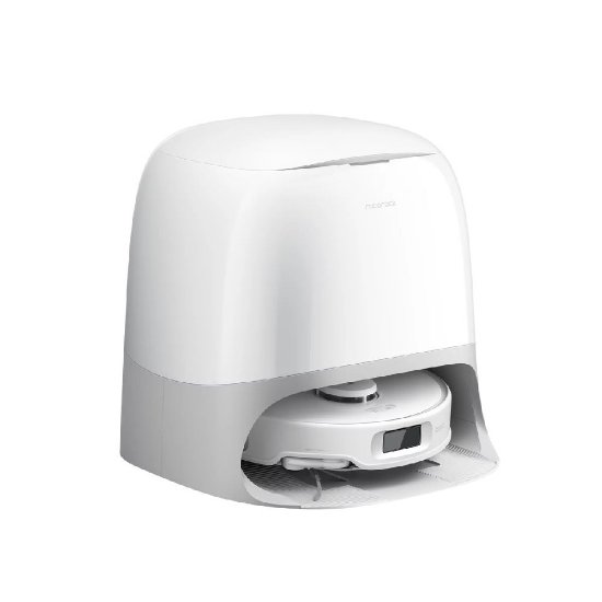 Robotski usisavač ROBOROCK Q Revo Curv 5a1, stanica za samopražnjenje, bijeli