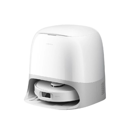 Robotski usisavač ROBOROCK Q Revo Curv 5a1, stanica za samopražnjenje, bijeli