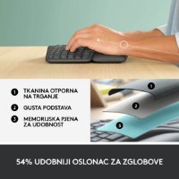 Tipkovnica LOGITECH Ergo K860, ergonomska, bežična, crna
