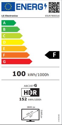 IZLOŽBENI - LED TV 65" LG 65UR78003LK, 4K UHD, DVB-T2/C/S2, Smart TV, HDMI, USB, BT, WiFi, LAN, energetski razred F