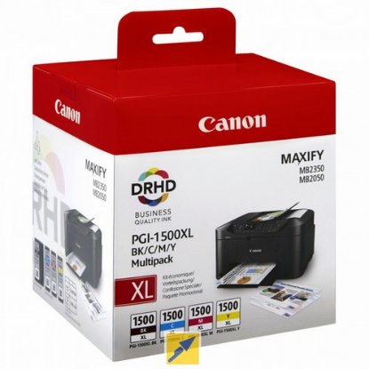 Tinta za CANON PGI-1500XL Multipack, za Maxify MB2150/MB2750, crna/cijan/magenta/žuta