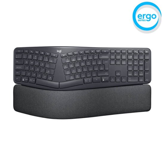 Tipkovnica LOGITECH Ergo K860, ergonomska, bežična, crna