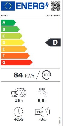 Ugradbena perilica posuđa BOSCH SGV4HAX40E, 60 cm, 13 kompleta, energetski razred D