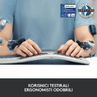 Tipkovnica LOGITECH Ergo K860, ergonomska, bežična, crna