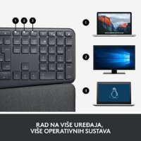 Tipkovnica LOGITECH Ergo K860, ergonomska, bežična, crna