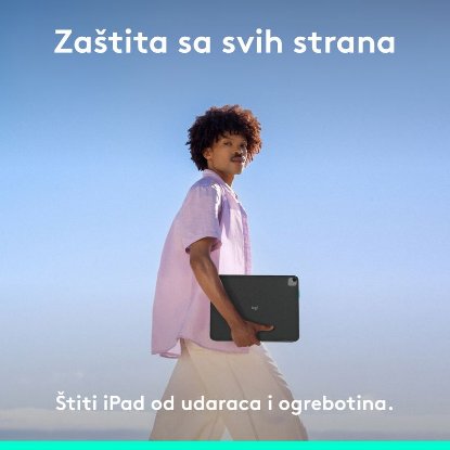 Tipkovnica za tablet LOGITECH Flip Folio V2, za ipad Pro & Air 13", Bluetooth, bežična, crna