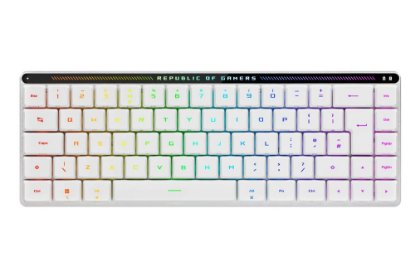 Tipkovnica ASUS ROG Falchion RX Low Profile, RGB, mehanička, bežična, US Layout, bijela, USB