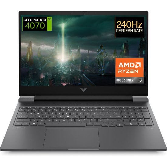 Laptop HP Victus 16-s1023nm B0UC7EA / Ryzen 7 8845HS, 32GB, 1TB SSD, nVidia GeForce RTX 4070, 16.1" QHD 240Hz IPS, bez OS, srebrni