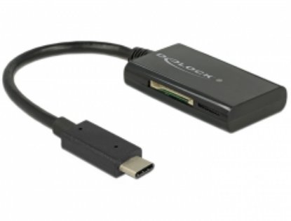Čitač memorijskih kartica DELOCK, 19 in 1, crni, USB-C (M) 3.1