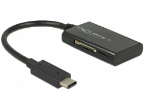 Čitač memorijskih kartica DELOCK, 19 in 1, crni, USB-C (M) 3.1