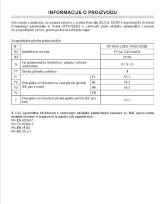 Ugradbena ploča AMICA DP 6413 LZBG, plinska, 60 cm, 4 plamenika, staklokeramika, crna