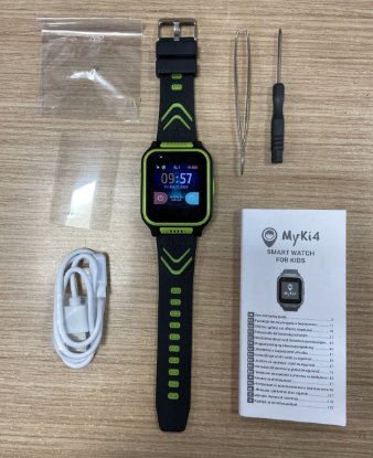 RABLJENI - Dječji pametni sat MYKI 4, 4G video pozivi, praćenje lokacije, vodootporan, crno-zeleni
