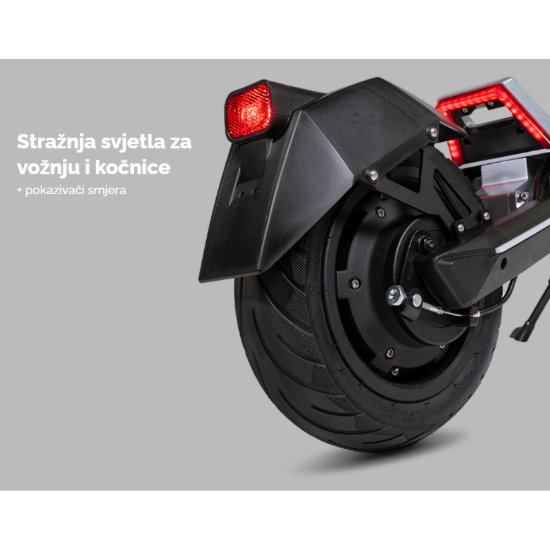 Električni romobil MS ENERGY Flare X, autonomija do 70km, brzina 25km/h, kotači 10", sivi